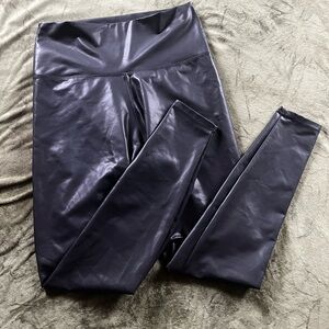 Glossy Black Leatherette Leggings